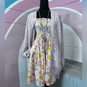 NWT Altar’d State Retro Floral Smocked Open Back Dress With Pockets 💗